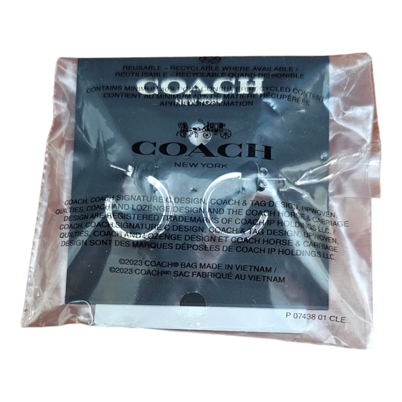 COACH Silver Cuff Earrings NWT - Picture 2 of 5